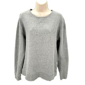 Quince Organic Heavyweight Fleece Boyfriend Crew Heather Grey Soft Sweatshirt L
